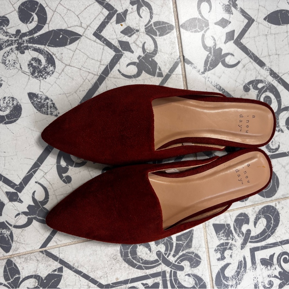 A New Day Women's Deep Red Mules